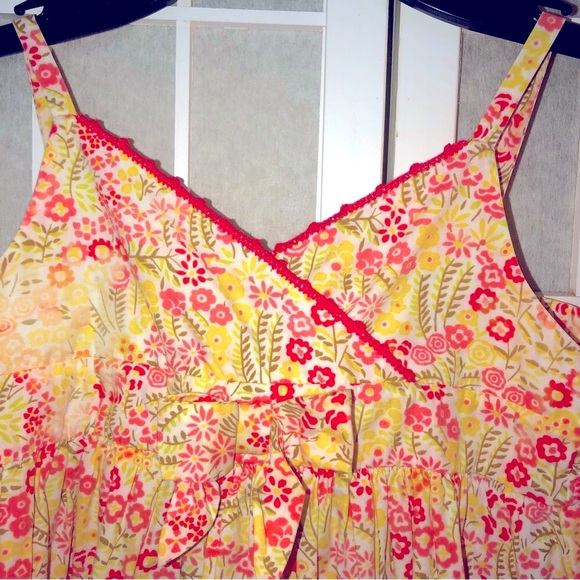 🥳25%off🎂 Janie&Jack pink floral bow sundress, crochet trim smocking trapeze 4T - Picture 7 of 11